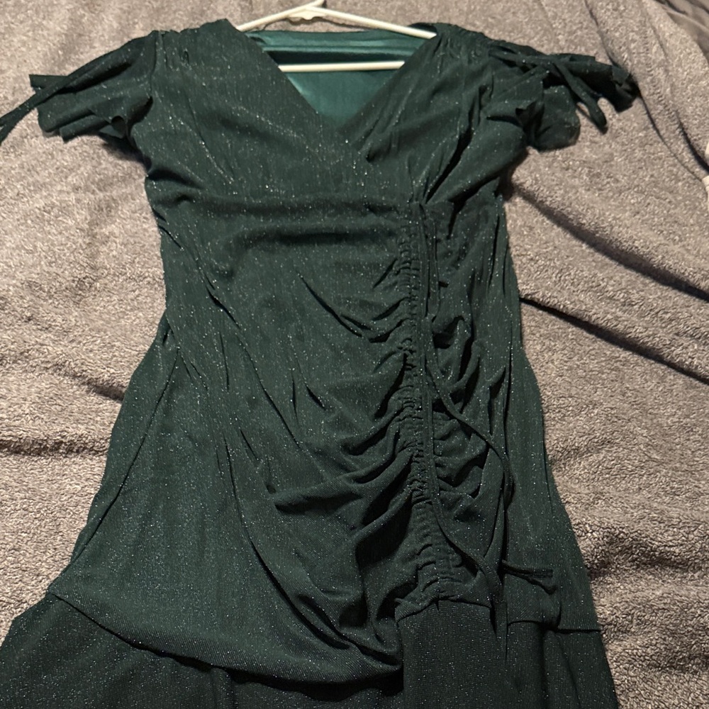 Elegant Green Ruched Dress